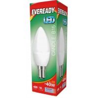 6W (40W Equiv) LED Candle Small Bayonet Light Bulb in Daylight White - Cheap Light Bulbs