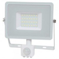 30W Slim Pro Motion Sensor LED Floodlight Warm White (White Case) - Cheap Light Bulbs