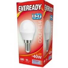 6W (40W) LED Golf Ball Small Edison Screw Light Bulb in Daylight White - Cheap Light Bulbs