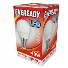 5.2W (40W) LED Golf Ball Small Edison Screw Light Bulb in Cool White - Cheap Light Bulbs