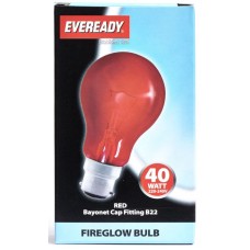 40W Fireglow Red Rough Service GLS Light Bulb by Eveready - Cheap Light Bulbs