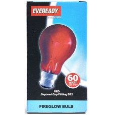 60W Fireglow Red Rough Service GLS Bayonet Light Bulb by Eveready - Cheap Light Bulbs
