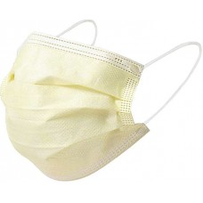10 x Yellow Disposable Face Masks 3 Ply Surgical Face Covers - Cheap Light Bulbs