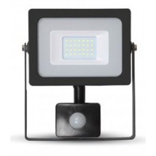 20W Slimline Motion Sensor LED Floodlight - Daylight White 6400K (Black Case) - Cheap Light Bulbs