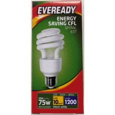 20w (75W) Edison Screw CFL Light Bulb Warm White - Cheap Light Bulbs