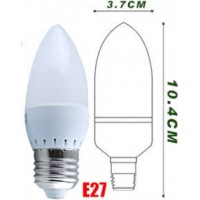 2.5w (25w) LED Candle - Edison Screw Light Bulb in Warm White - Cheap Light Bulbs