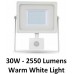 30W Slim PIR Motion Sensor LED Floodlight Daylight White (White Case) - Cheap Light Bulbs