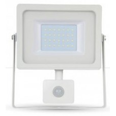 30W Ultra Slimline PIR Sensor LED Floodlight Warm White (White Case)