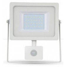 30W Slim PIR Sensor LED Floodlight Warm White (White Case) - Cheap Light Bulbs