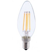 4W (40W Equiv) LED Filament Candle Small Edison Screw in Warm White - Cheap Light Bulbs