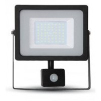 50W Slim Motion Sensor LED Floodlight Cool White 4000K (Black Case) - Cheap Light Bulbs