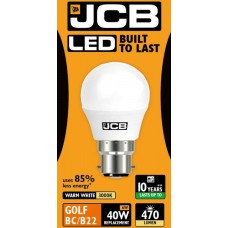 6W (40W) LED Golf Ball Bayonet Light Bulb in Warm White - Cheap Light Bulbs