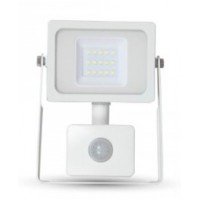 10W LED Motion Sensor Floodlight Daylight 6400K (White Case) - Cheap Light Bulbs