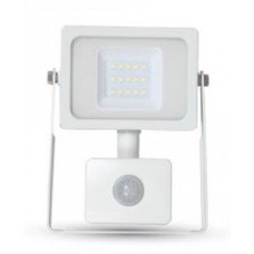 10W LED Motion Sensor Floodlight Cool White 4000K (White Case) - Cheap Light Bulbs