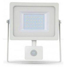 30W Slim PIR Motion Sensor LED Floodlight Daylight White (White Case) - Cheap Light Bulbs